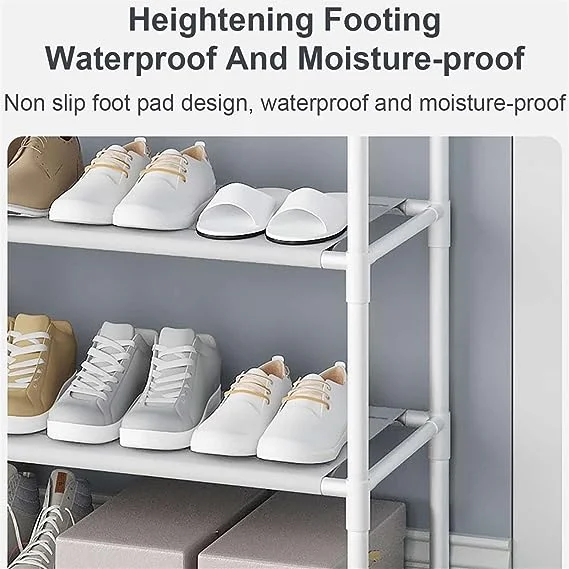 رف معطف متعدد الوظائف بعجلات 8